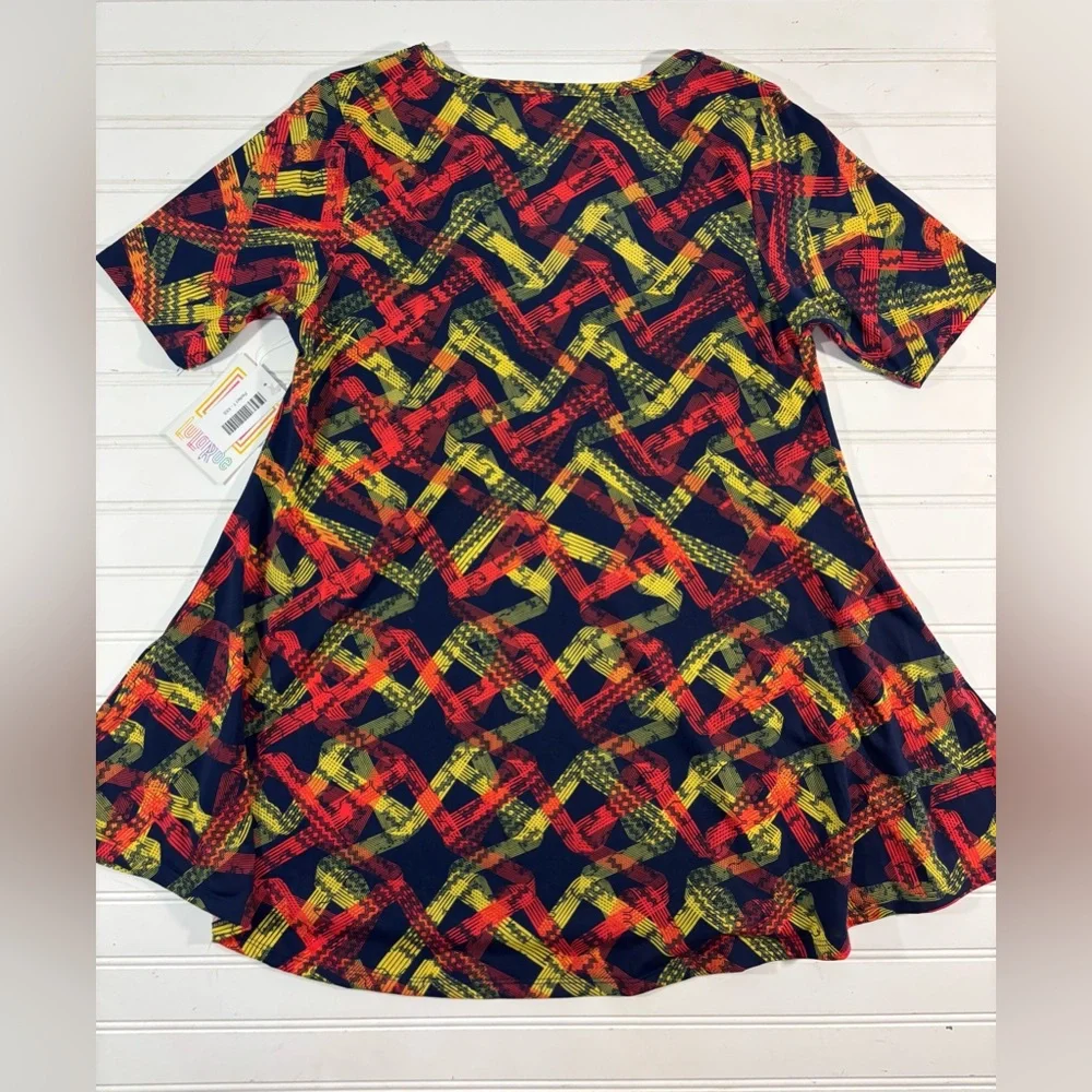LuLaRoe Perfect T Tee Women’s Geometric Print Tunic Short Sleeve Size XXS Navy - Picture 14 of 16